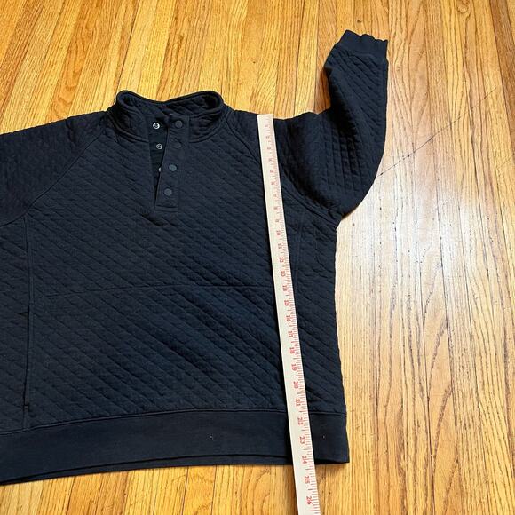 Eddie Bauer Sweatshirt Mens Medium Gray Quilted Quarter Snap Mock Neck - Picture 7 of 7